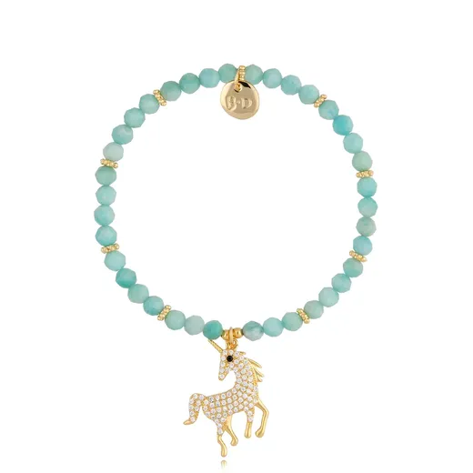 Bransoletka z amazonitami i jednorożcem Magic Unicorn